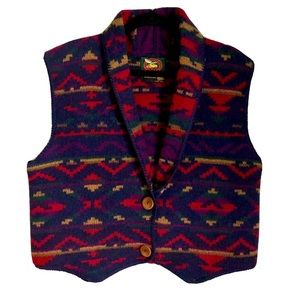 100% wool vintage western knit vest